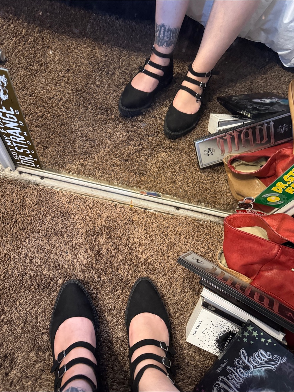 T.U.K Black Creeper Platform Mary Jane Shoes vegan suede - Picture 5 of 7